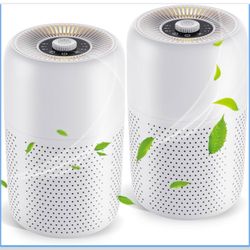 2 Pack YARIKI Air Purifiers for Bedroom Home with Aromatherapy Function,Small Air Purifier with Nightlight Speed Control,24dB Low Noise for Better Sle