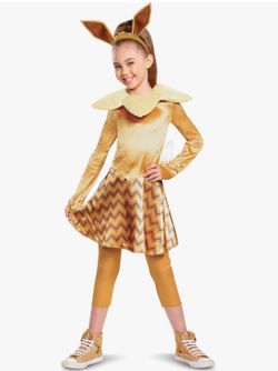 Eevee Costume for Kids, Official Pokemon Girls Deluxe Character Outfit, Child Size Small (4 - 6x )