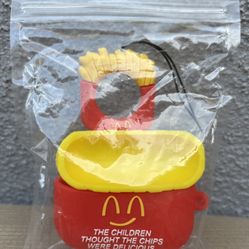 cute cartoon silicone AirPods Case  French fries wireless Bluetooth protective case soft