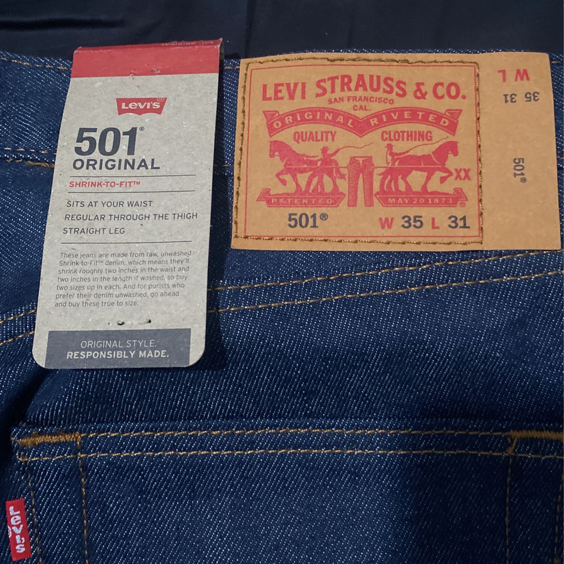 35x31 Levi’s Mens 501 Original Jeans