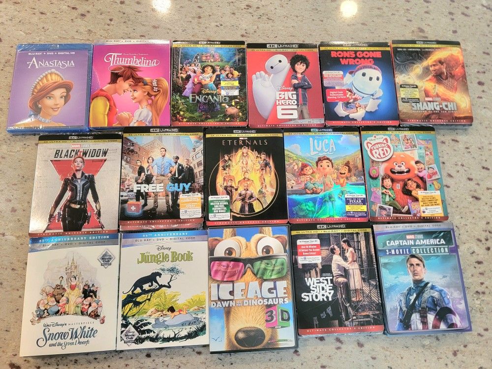 Disney Movies - & Marvel - New