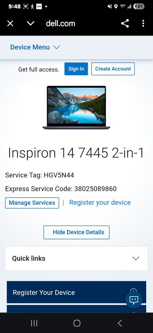 Sleek. As New. Dell Inpiron 14 7445 2 N 1