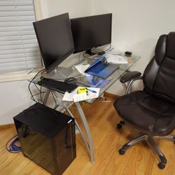 Sturdy Glass Top Desk