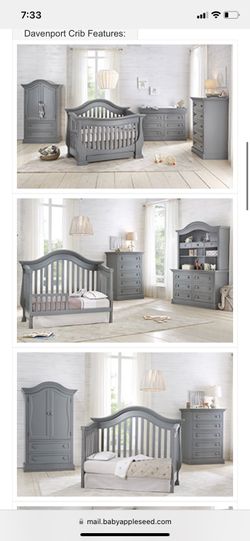Gray Convertible Crib