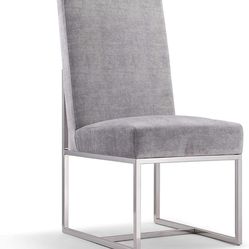 Manhattan Comfort Element Mid Century Modern Velvet Upholstered Dining Armchair, Grey 