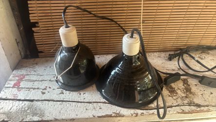 Black Dome Clamp Lamp Heat Lights – Set of 2