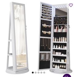 Led Mirror Jewelry  Cabinet Standing
