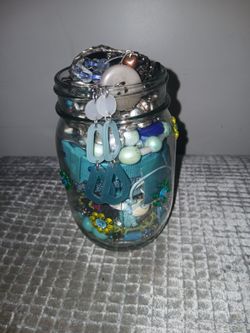 🥏Blue/green themed mystery jewelry jar