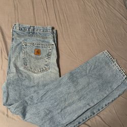 Carhartt Relaxed Fit Jeans – 34x32 Light Wash Denim