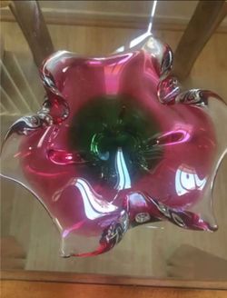 Colorful glass bowl with unique design