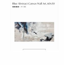 Canvas abstract wall art. 60x30. Like new purchased from at home. Smoke and pet free.
