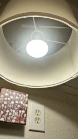 White lamp shade with bulb