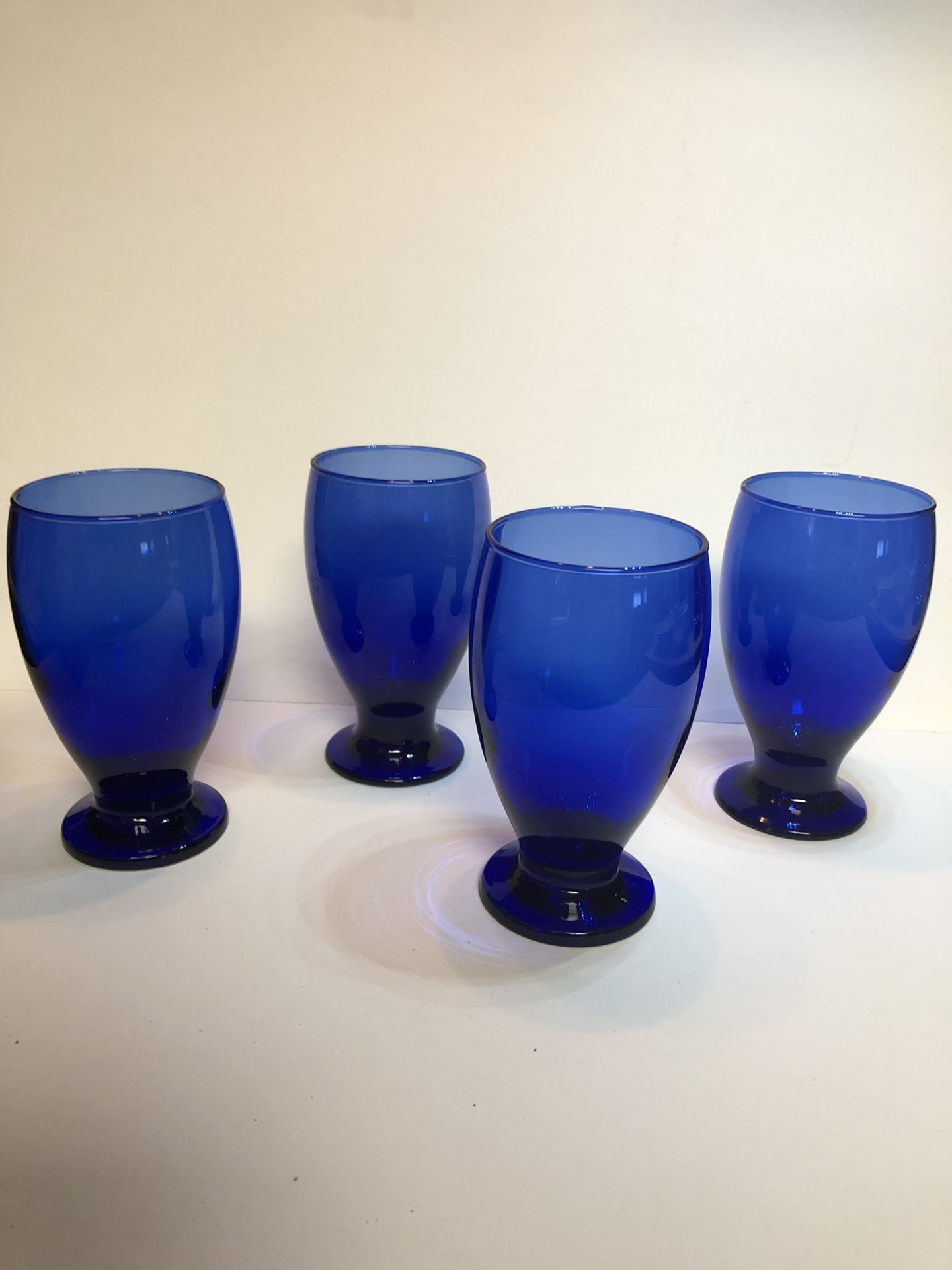 Set Of 4 Cristar Cobalt Blue Glasse