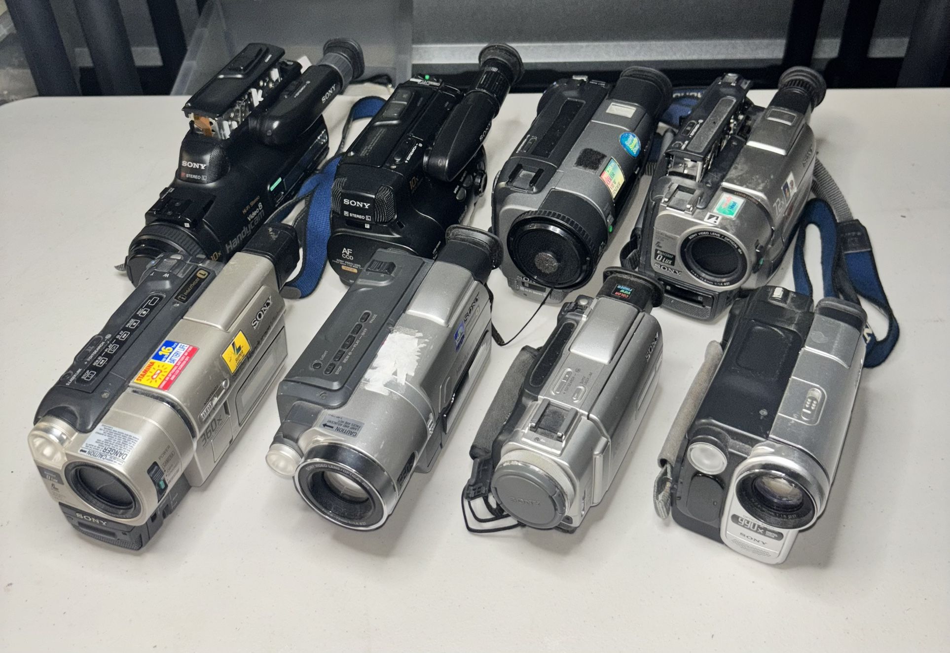 Sony Hi8 Handycam Camcorder Lot Of 8 - Untested