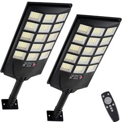 Brand New 2 Pack Solar Street Lights Outdoor Waterproof, Motion Sensor LED Security Lights with Remo
