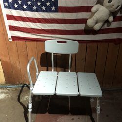 Equate Durable Transfer Bench with Back Rest, Shower Bench, Antimicrobial, Gray  