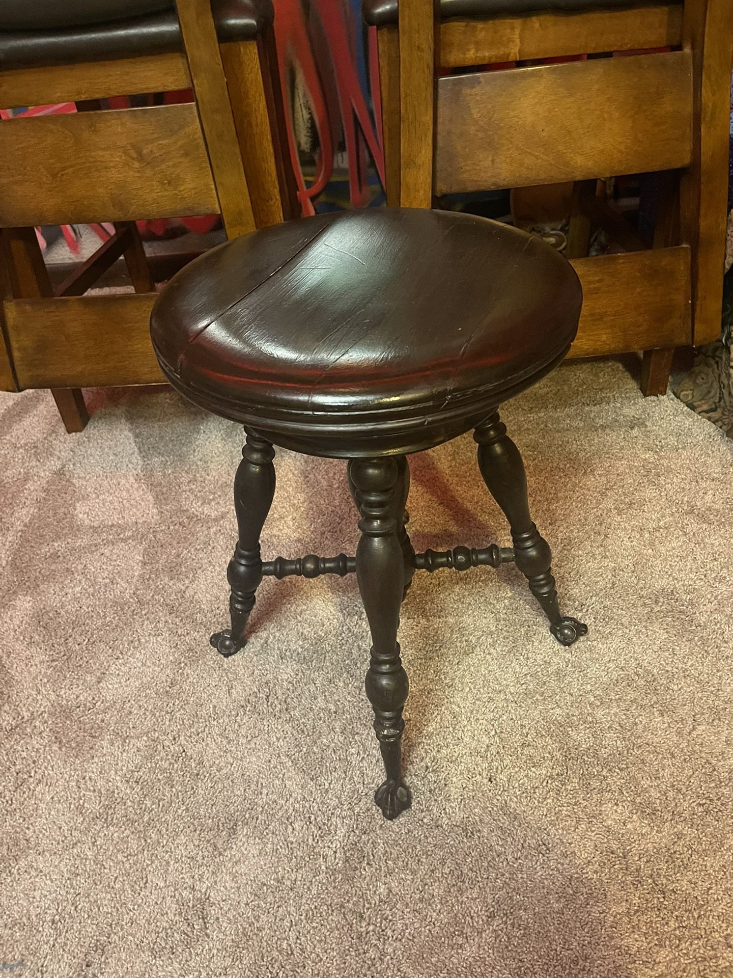 To antique piano stools wonderful condition like new