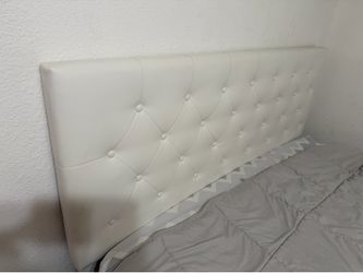 SHA CERLIN Full Size Bed Frame with Button Tufted Headboard, Faux Leather Upholstered Mattress Foundation, Platform Bed Frame, Wooden Slat Support, No