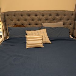 FS: King Size Bed Frame - Gray (Moving)