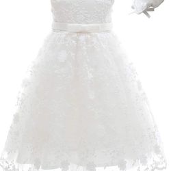 Baby Girls Lace Christening Baptism Gowns Dresses with Bonnet

