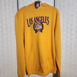Mitchell & Ness Hardwood Classics Gold Los Angeles Laker Sweater Mens Large