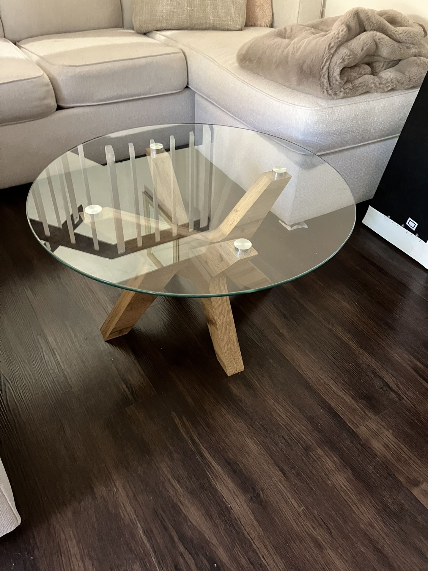 Clear coffee table