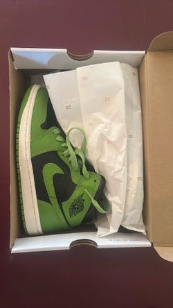 Air Jordan 1 MiD, BLK/GRN, 7