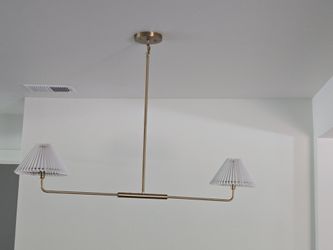 Golden Chandelier with Pleated Shades