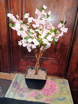 Artificial/ Faux/ Fake Light Up Flower Tree In Metal Planter