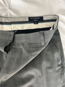 Banana Republic Tailored Gray Plaid Dress Pants 35/34