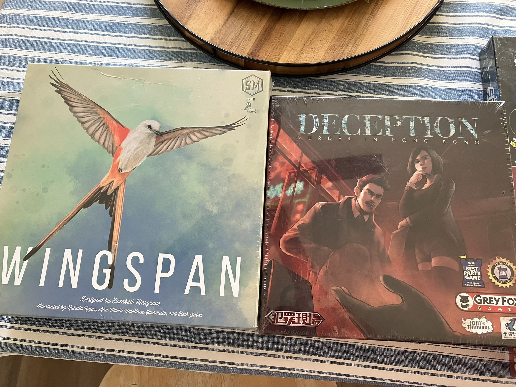 Board Games- Wingspan, Deception: Murder in Hong Kong