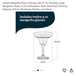 Margarita glasses 12 pieces