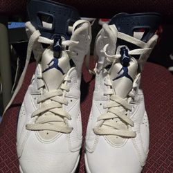 Nike Air Jordan 6 Retro Midnight Navy Size 9.5 Men's Size 11 Women's Excellent Condition 