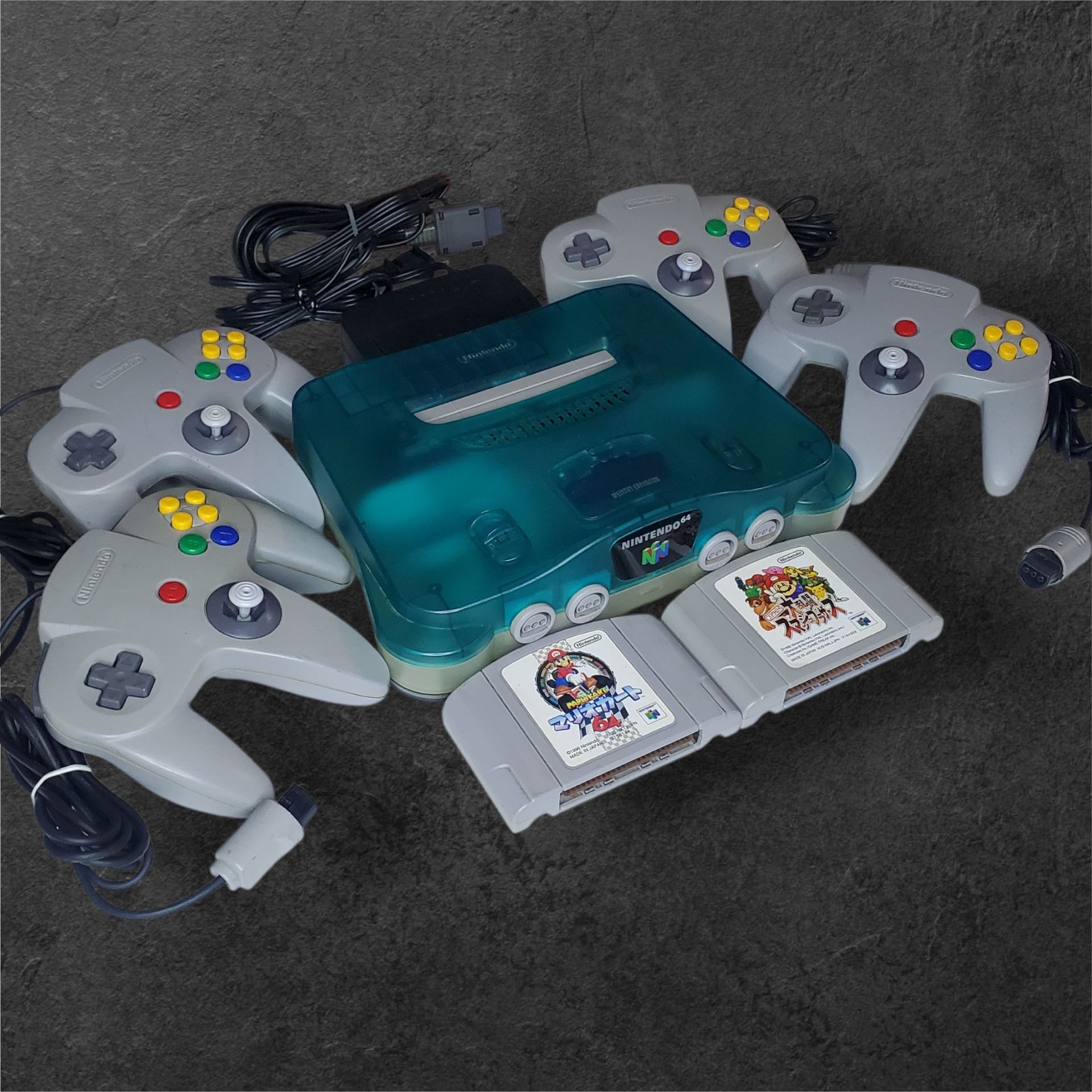 Nintendo 64 N64 Clear Blue Console Bundle