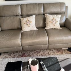 Leather Sofa, Automan 2 End Tables