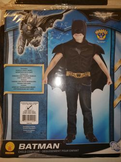 Child Batman Muscle Chest Shirt With Cape & Headpiece 