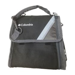 COLUMBIA Black *Insulated Lunch Bag* 4 Ice Walls Pockets 2 Ice Packs