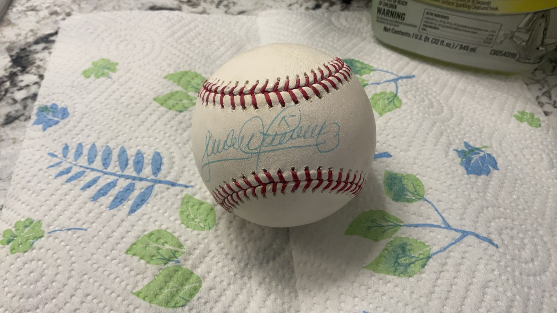 The signature on the baseball in the image belongs to Joe Charboneau Price I Will Do 110$ To 130$