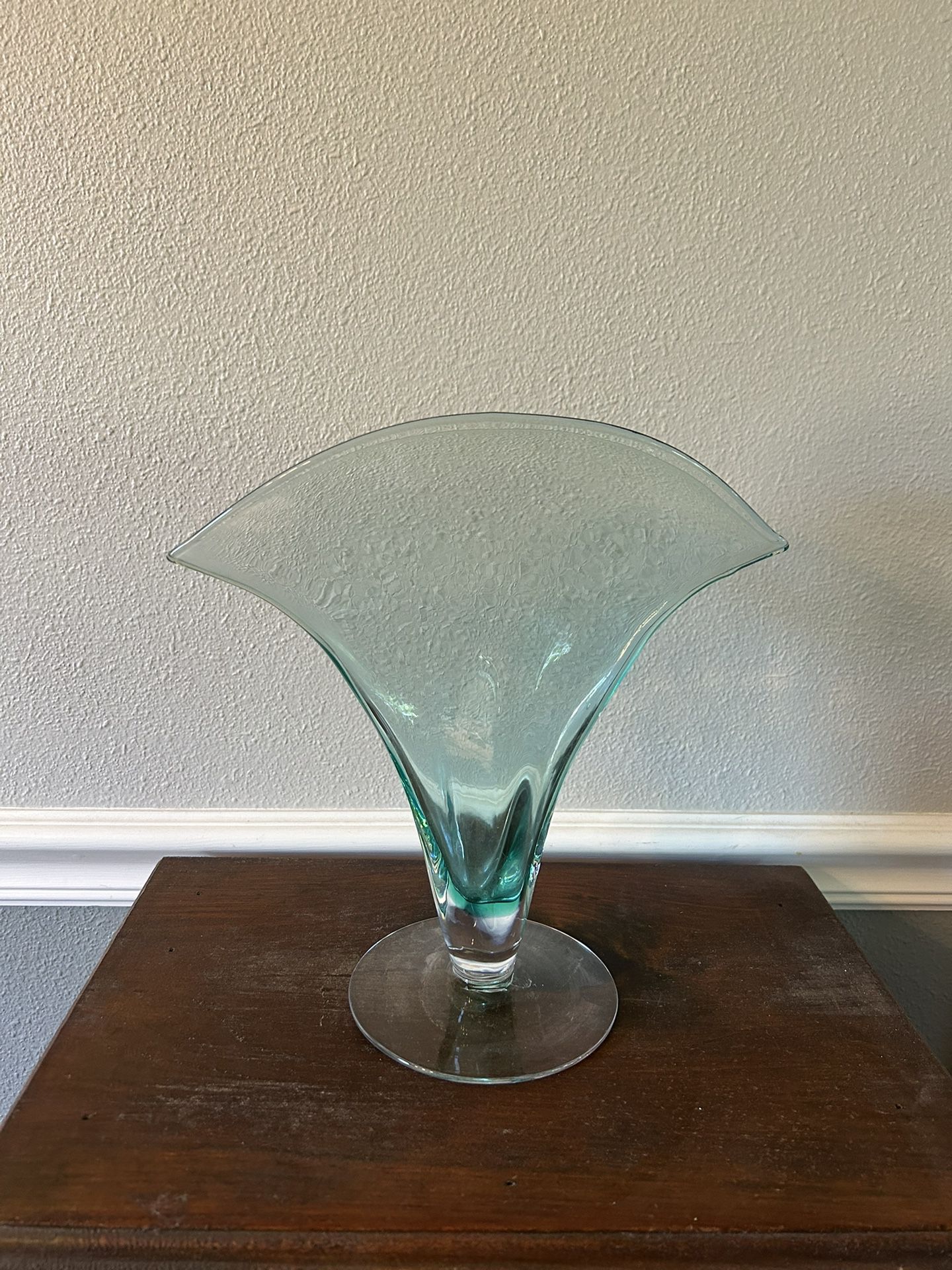 Vintage 12" Blenko Art Glass Fan Vase