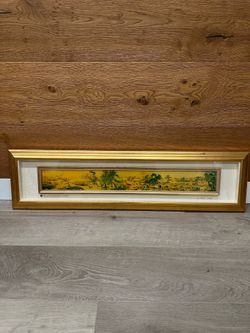 National Palace Museum Pure Gold Paint One Hundred Horses Framed Art 42.5 x 11