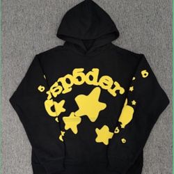 Sp5der Men’s Hoodie Black/yellow Medium