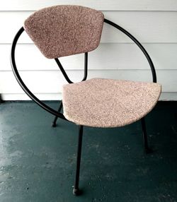 Mid Century Modern Round Metal Hoop Chair