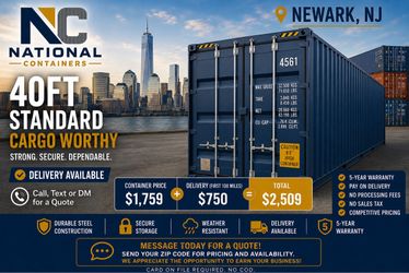 40’ Standard Cargo Worthy Shipping Container – Newark, NJ