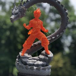 3D Printed Goku And Shinron Figure