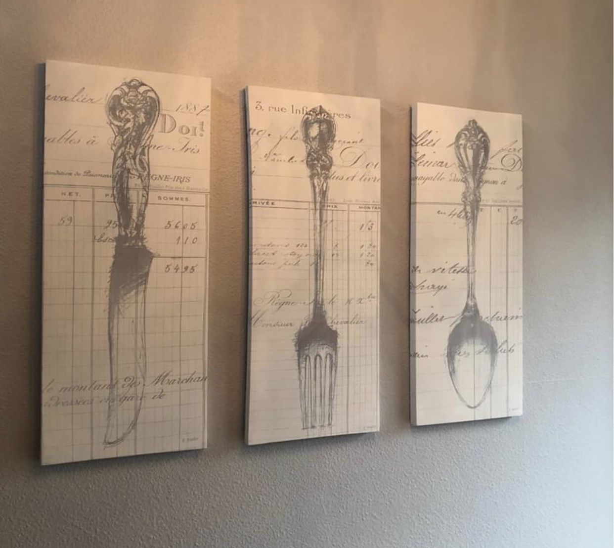 Set of three Fork and Spoon and knife wall decor!