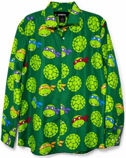 NEW TMNT Teenage Mutant Ninja Turtles Button-Up Shirt XL With Tags
