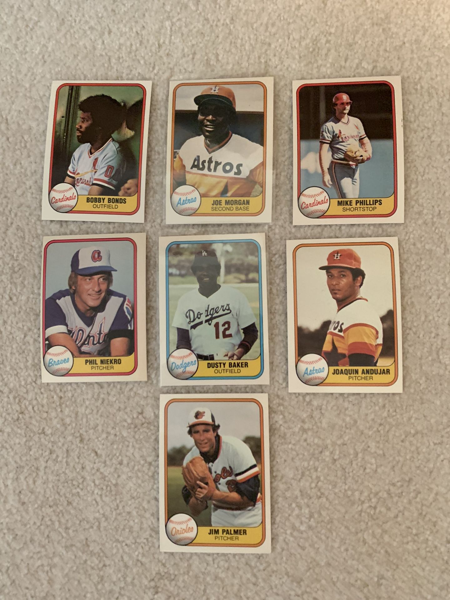 1981 FLEER BASEBALL-86 Cards Incl Bobby Bonds, Joe Morgan, Mike Phillips, Phil Niekro, Dusty Baker, Joaquin Andujar, Jim Palmer and many others!