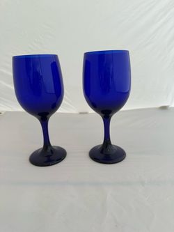 Vintage Colbalt Blue Wine Goblets