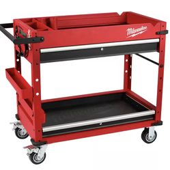 Milwaukee 40 in. 2-Drawer Steel Work Cart Model # 48-22-8590