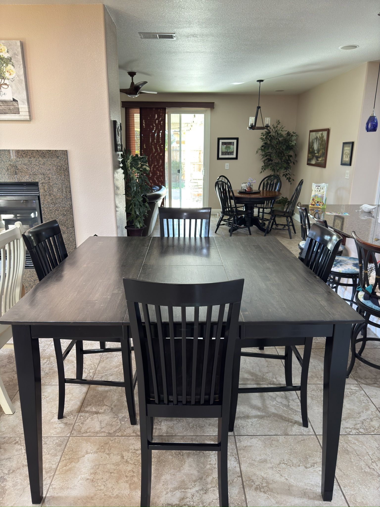 Solid Wood Counter Height Dining Table & 4 Chairs 